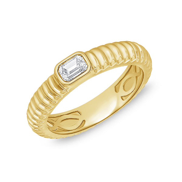 Fluted Gold Mosaic Ring