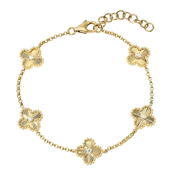 Diamond Flower Chain Bracelet