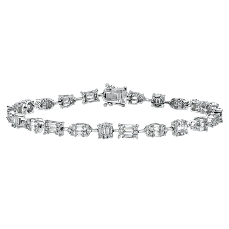 Luxe Multi Shaped Diamond Illusion Eternity Bracelet