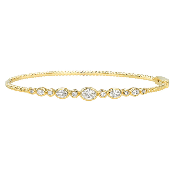 Oval Diamond Bezel Bangle