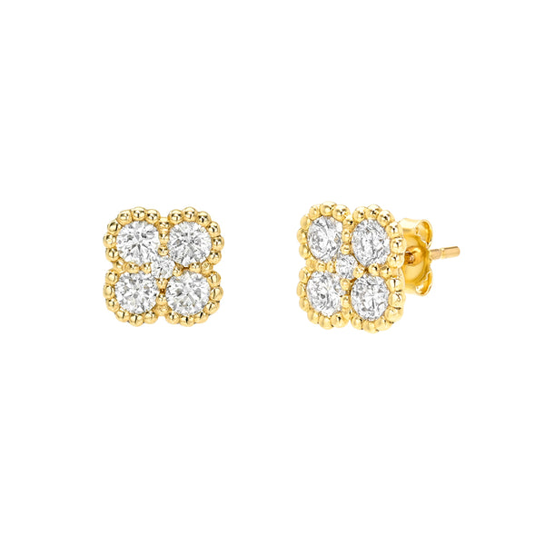 Mini Diamond Flower Stud Earrings