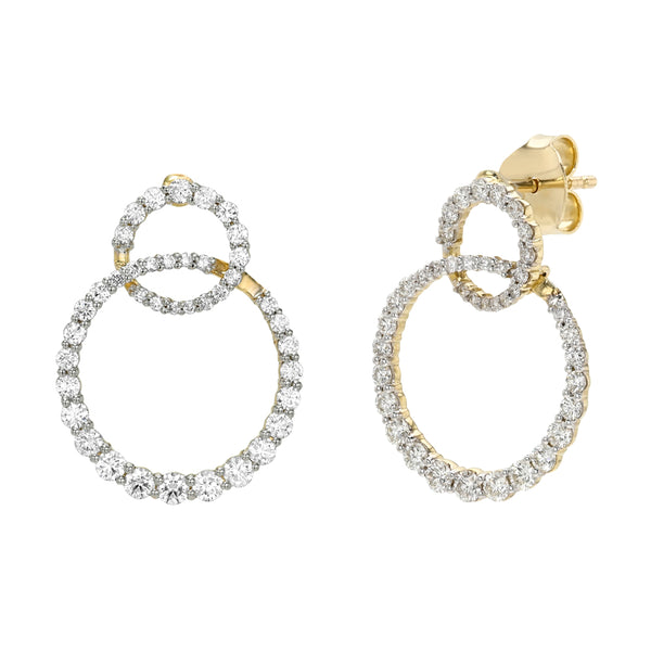 Diamond Double Circle Earrings