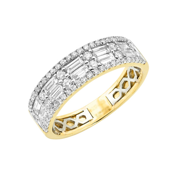 Baguette And Round Diamond Band