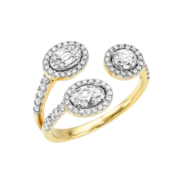 Triple Claw Diamond Ring