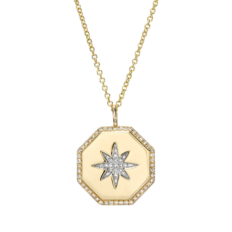 Diamond Star Octagon Pendant Necklace