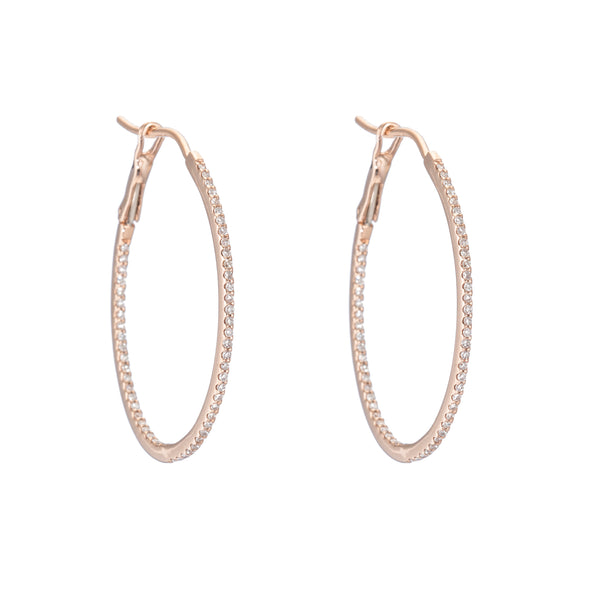 Rose Gold 1" Hoop Earrings