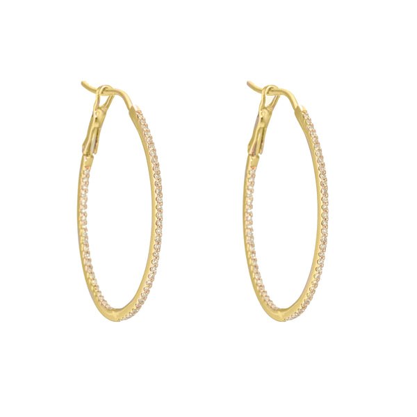 Yellow Gold Round 1" Hoop Earrings