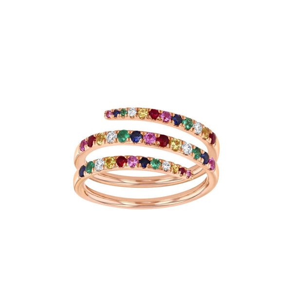 Rose Gold Rainbow Coil Ring