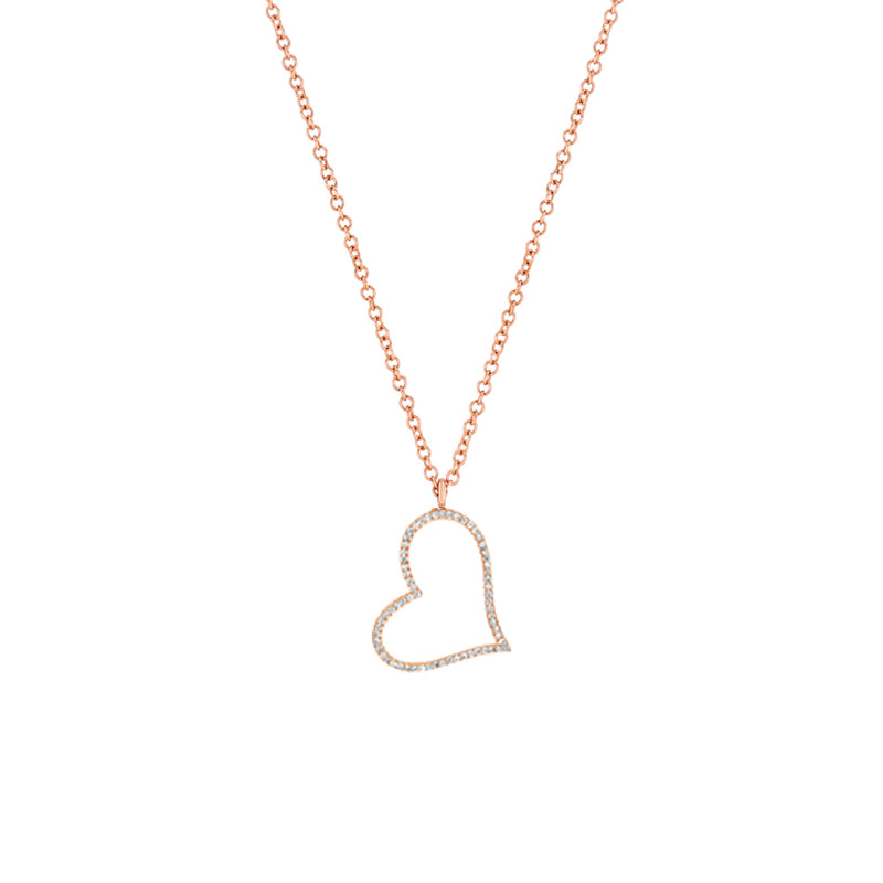 Diamond Open Heart Pendant Necklace