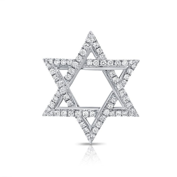 Diamond Star Of David Necklace Charm