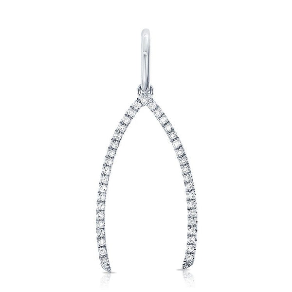 Diamond Wishbone Necklace Charm