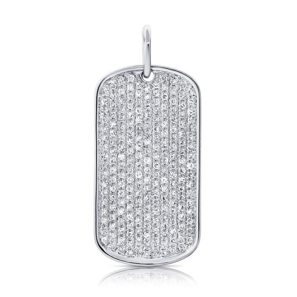 Diamond Dog Tag Pendant Necklace