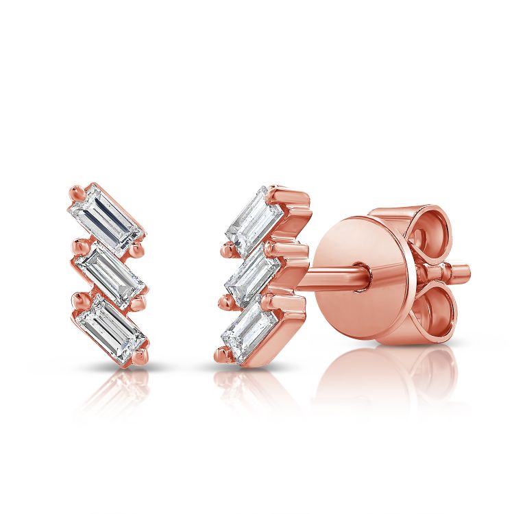 Baguette Diamond Stud Earrings