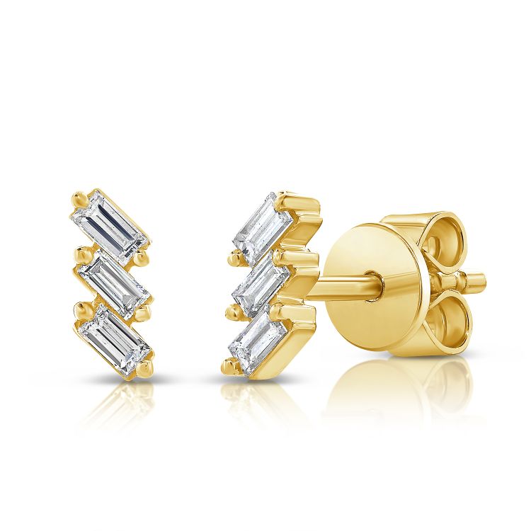 Baguette Diamond Stud Earrings