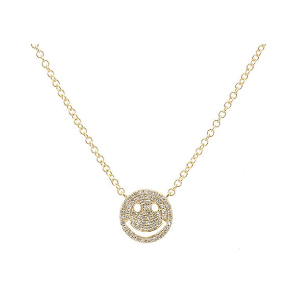 Diamond Smiley Face Necklace