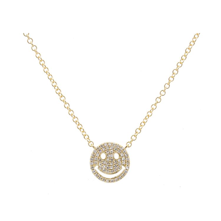 Diamond Smiley Face Necklace