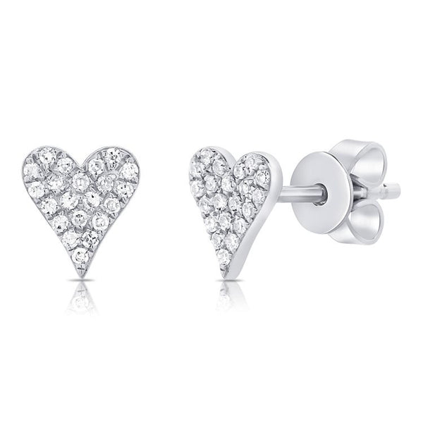 Diamond Mini Heart Stud Earrings