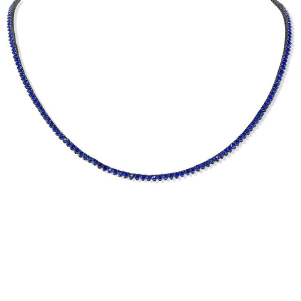 Blue Sapphire Tennis Necklace