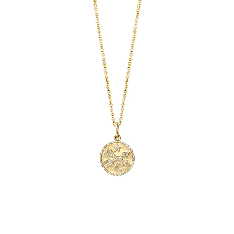 Diamond Moon And Star Pendant Necklace