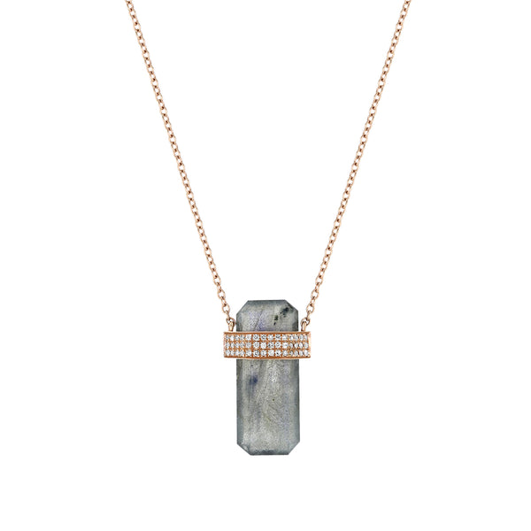 Diamond Band Labradorite Necklace