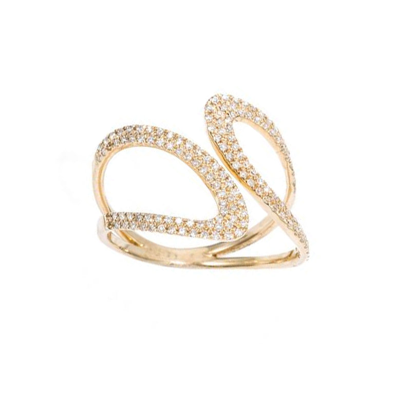 Yellow Gold Diamond Swirl Ring