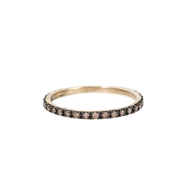 Yellow Gold Brown Diamond Eternity Band Ring