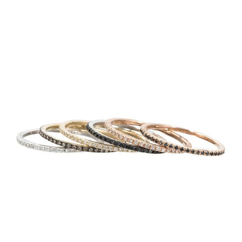 14kt Gold Multi Diamond Eternity Stacking Rings