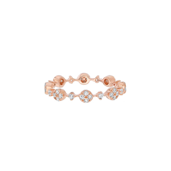 Rose Stackable Faux Diamond Circle Eternity Ring