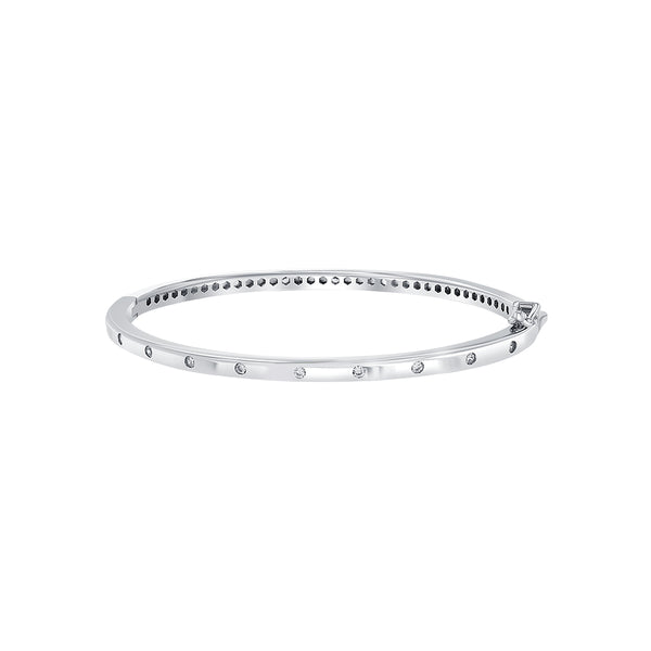 Silver Faux Diamond Bangle