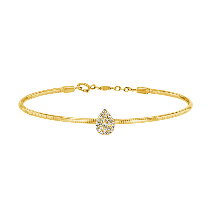 Yellow Gold Diamond Pear Bangle