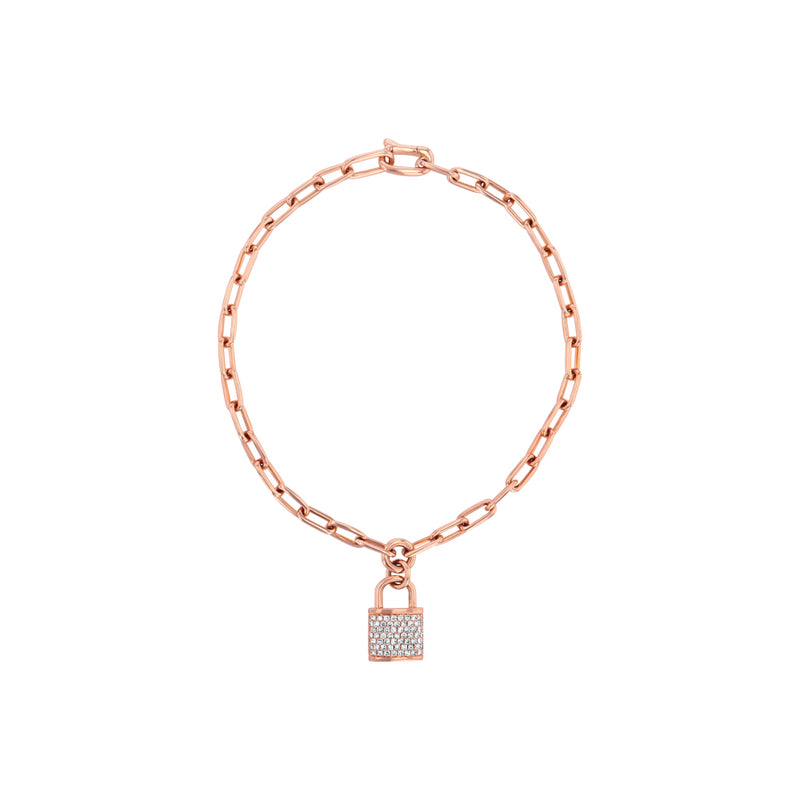 Diamond Lock Link Bracelet