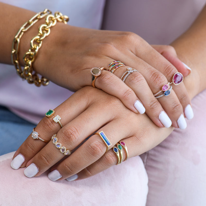 Rose Gold Rainbow Coil Ring