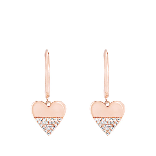 Diamond Heart Huggie Earrings