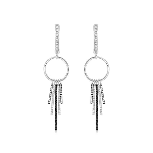 White Gold Diamond Tassel Drop Earrings