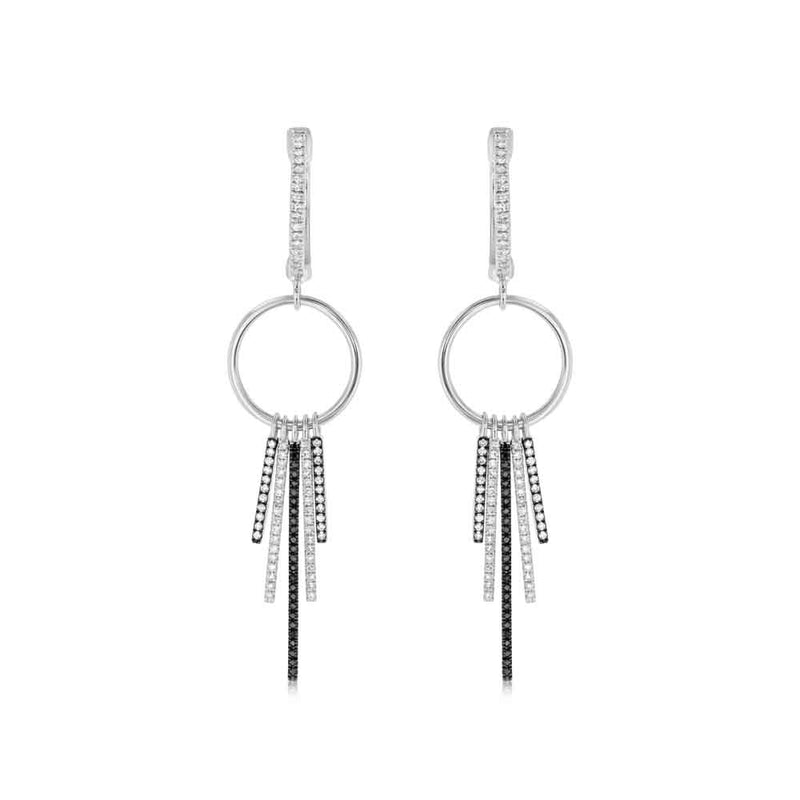 White Gold Diamond Tassel Drop Earrings