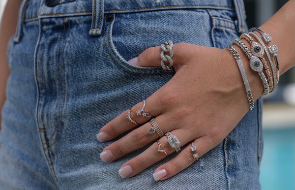 Rose Gold Diamond V Ring