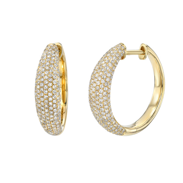 Yellow Gold Diamond Hoop Earrings