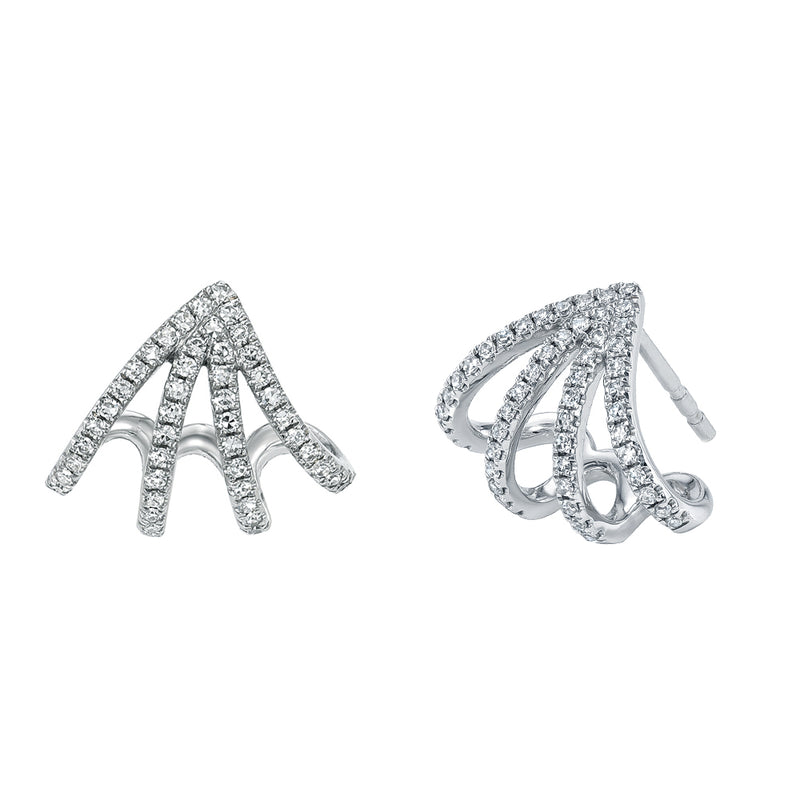 White Gold Diamond Multi Huggie Earrings