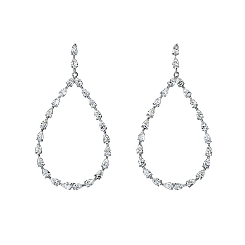 White Gold Lux Diamond Pear Teardrop Earring