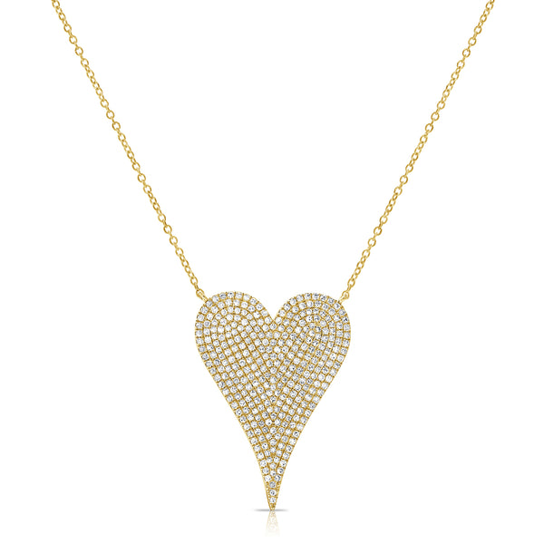 Yellow Gold Diamond Heart Necklace