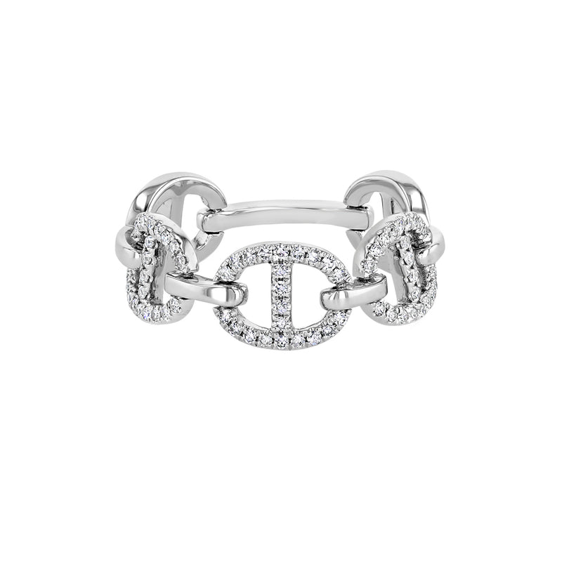 White Gold Diamond Link Ring