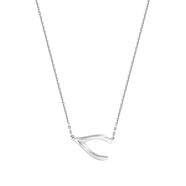 Silver Wishbone Necklace