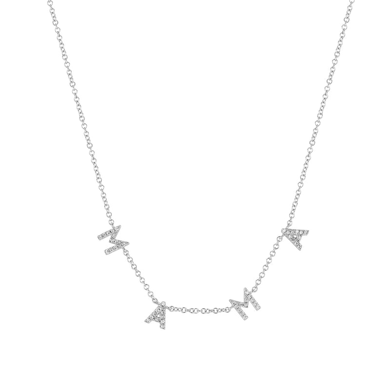 Diamond Initial Mama Necklace