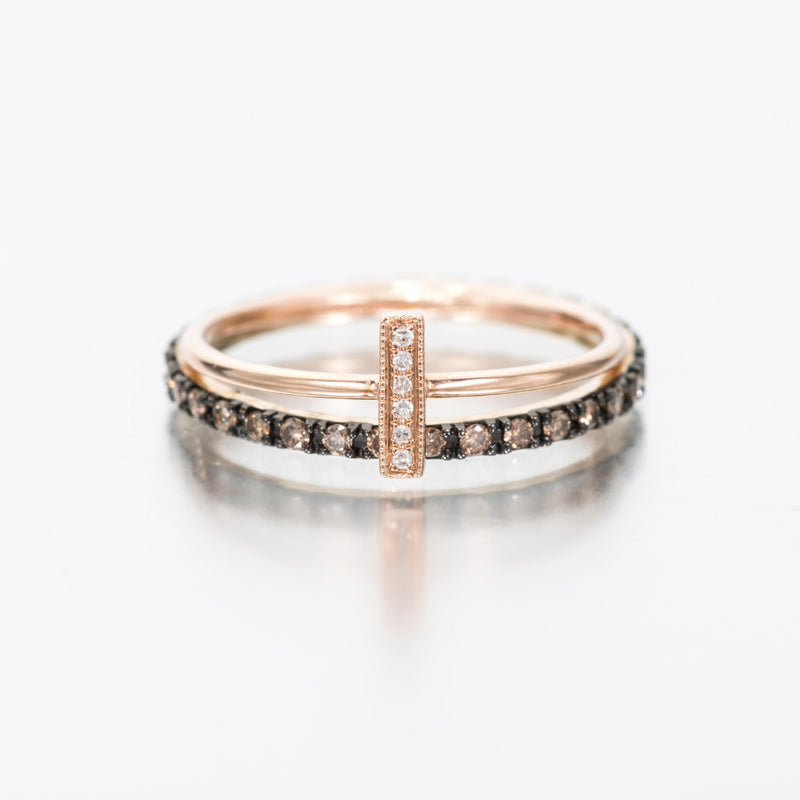 14kt Gold Multi Diamond Eternity Stacking Rings