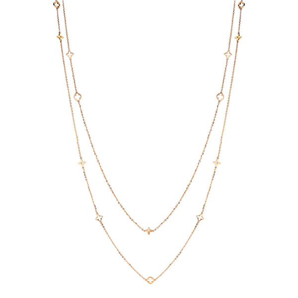 Clover Double Layered Chain Necklace