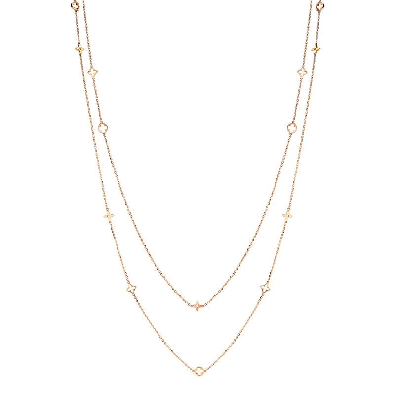 Clover Double Layered Chain Necklace