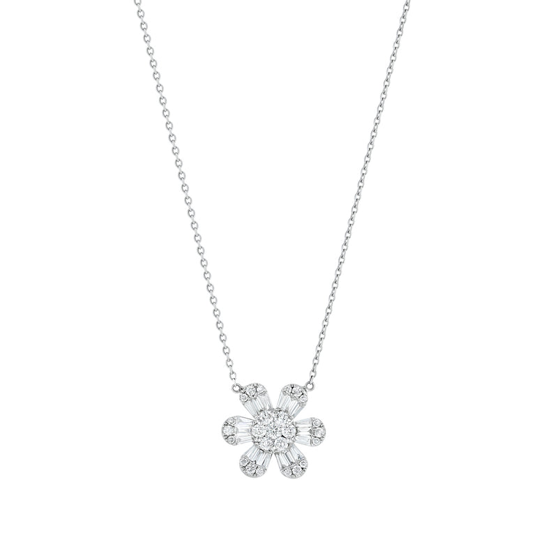 Diamond Petal Flower Necklace