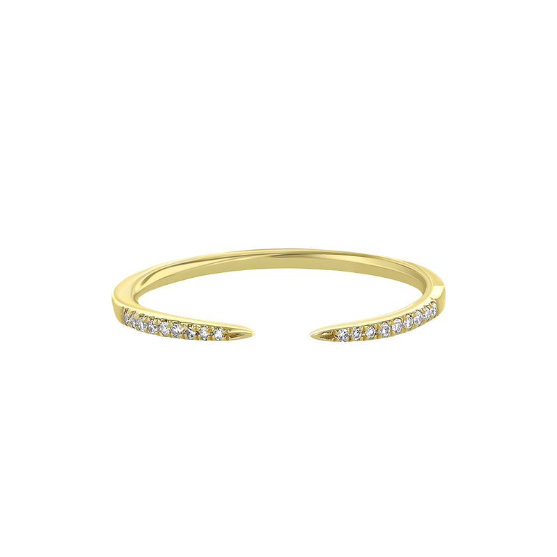 Yellow Gold Diamond Open Stacking Ring