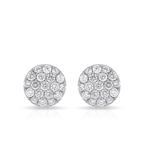 White Gold Round Diamond Stud Earrings