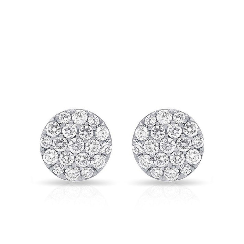 White Gold Round Diamond Stud Earrings